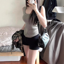 黑色牛仔短裤女ins潮牌四季性感紧身弹力韩版热裤A字包臀短裤外穿