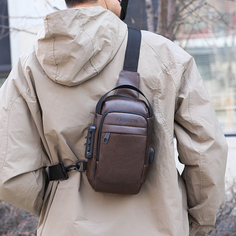 Men's chest bag, crossbody bag, anti-theft waist bag, outdoor sports bag, men's bag, crossbody bag, high-end cycling storage bag undefined