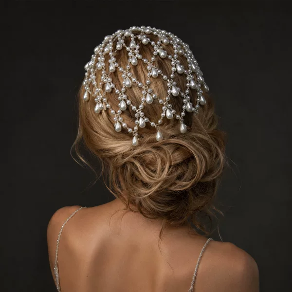 European and American New Style Pearl Hair Chain Elegant Tassel Headwear Bride Wedding Accessories Women's Headwear