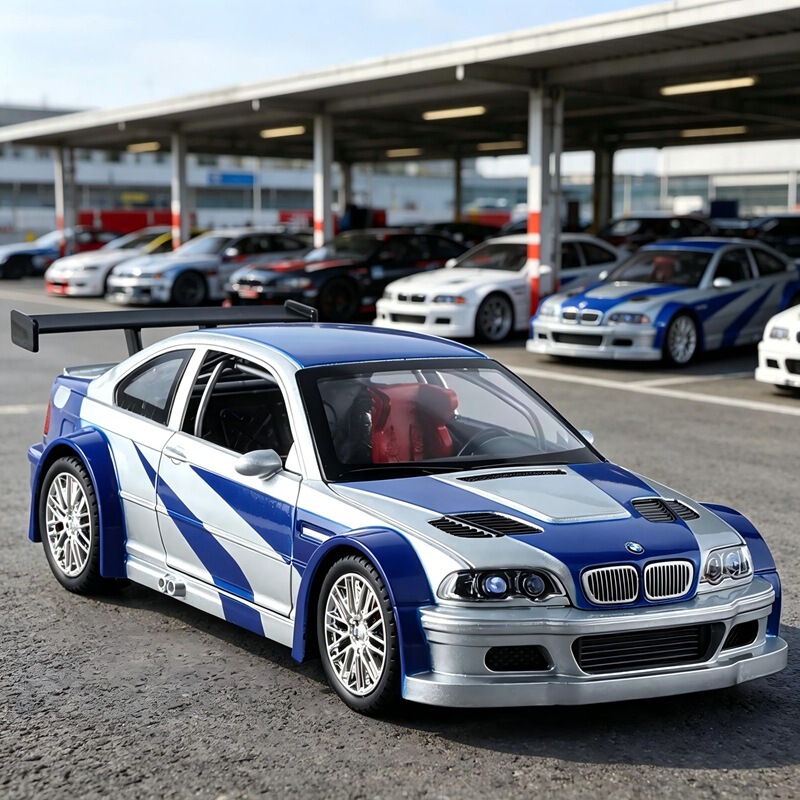 Jinche Jcj-24452 Simulation M3 Spoiler Edition Alloy Car Model with Sound and Light, Pull-Back Children's Toy Gift