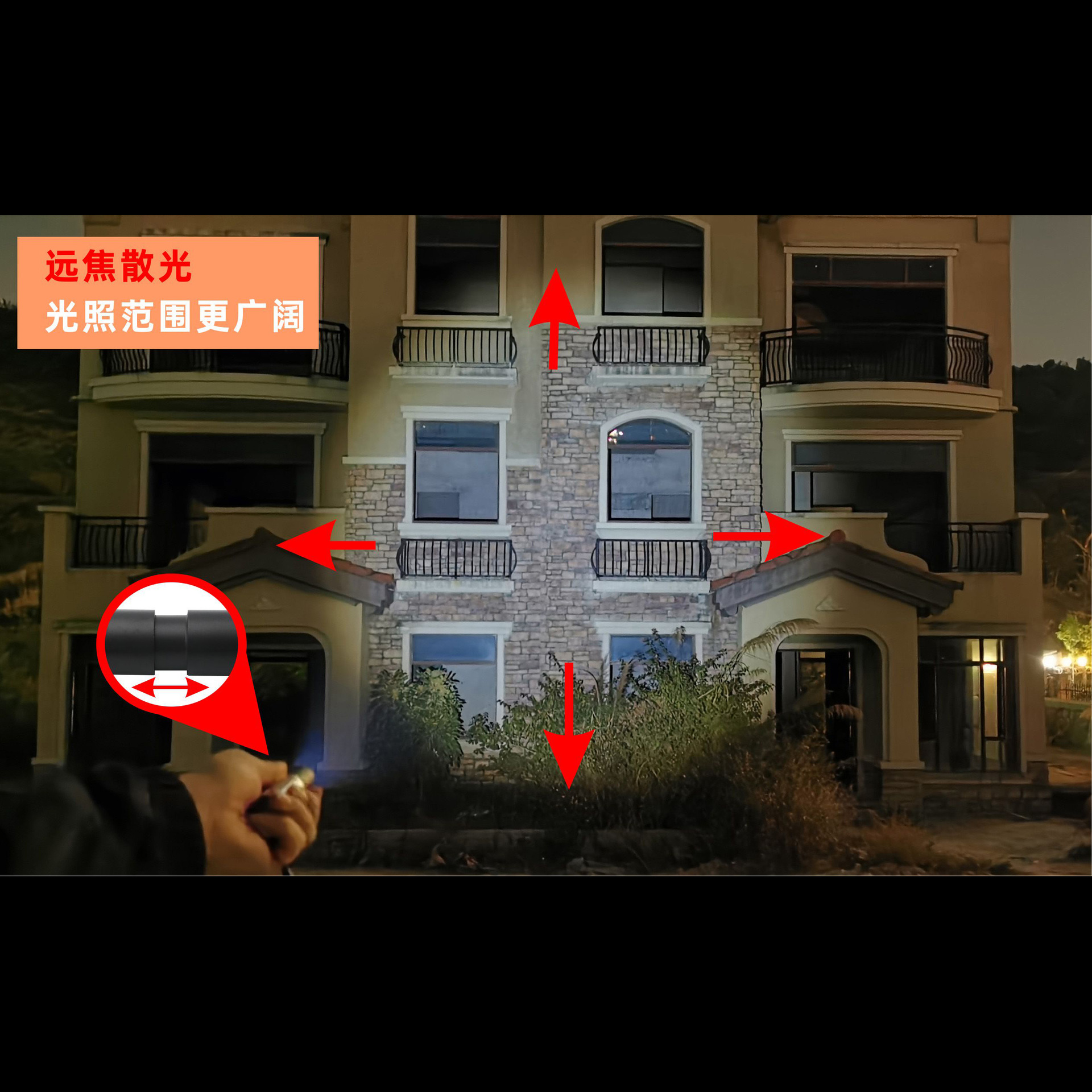 Transfronterizo mini luz fuerte linterna recargable zoom pequeño portátil al aire libre camping estudiante USB puesto de mercado nocturno Luz