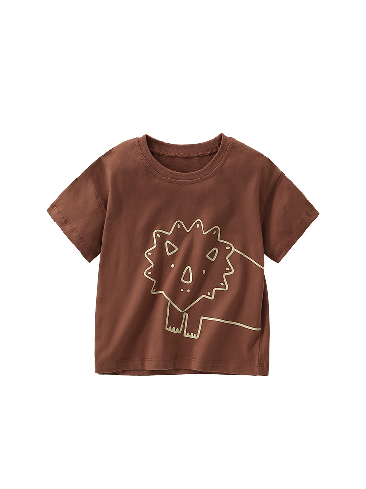 Malwee niño camiseta de verano nuevo estilo europeo y americano niño de cuello redondo de verano de manga corta ropa infantil chaqueta casual