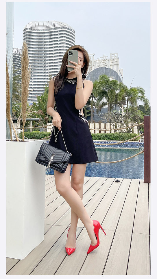 Giày cao gót nữ mũi nhọn gót nhọn siêu cao phong cách Âu Mỹ — Màu mơ, Màu trắng, Màu đen, Màu đỏ chi tiết 23