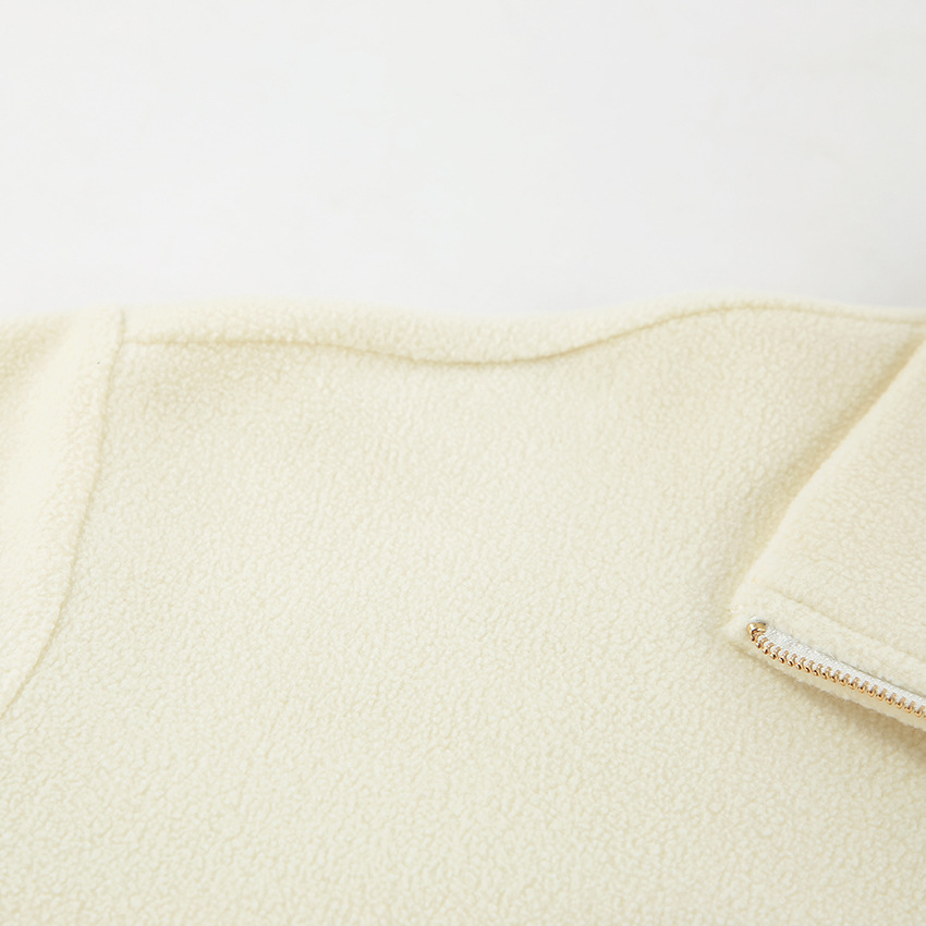 Autumn Winter Lazy Knitted Lamb Cashmere Beige Loose Fitting Casual Pullover All Matching Collared Sports Women Top