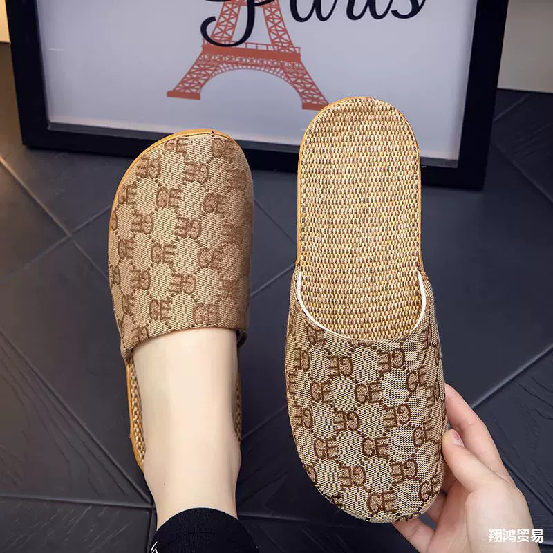 Пара холодных тапочек Льняная мягкая подошва летом