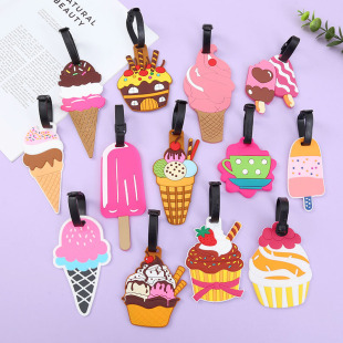 Creative Fruit Luggage Accessories Pvc Luggage Tag Soft Rubber Check-In Tag Anti-Loss Label Travel Boarding Pass
