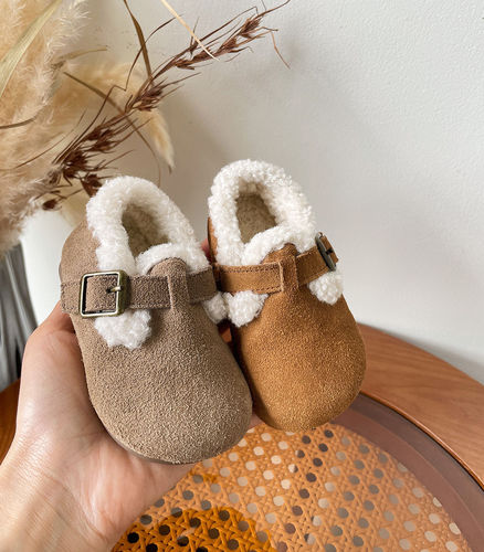 {15–30 Size} Kids' Birkenstock Shoes Winter Fleece-Lined Warmth-Keeping Girls' Tods Shoes Baby Cotton Shoes Little Kids' & Infant Footwear