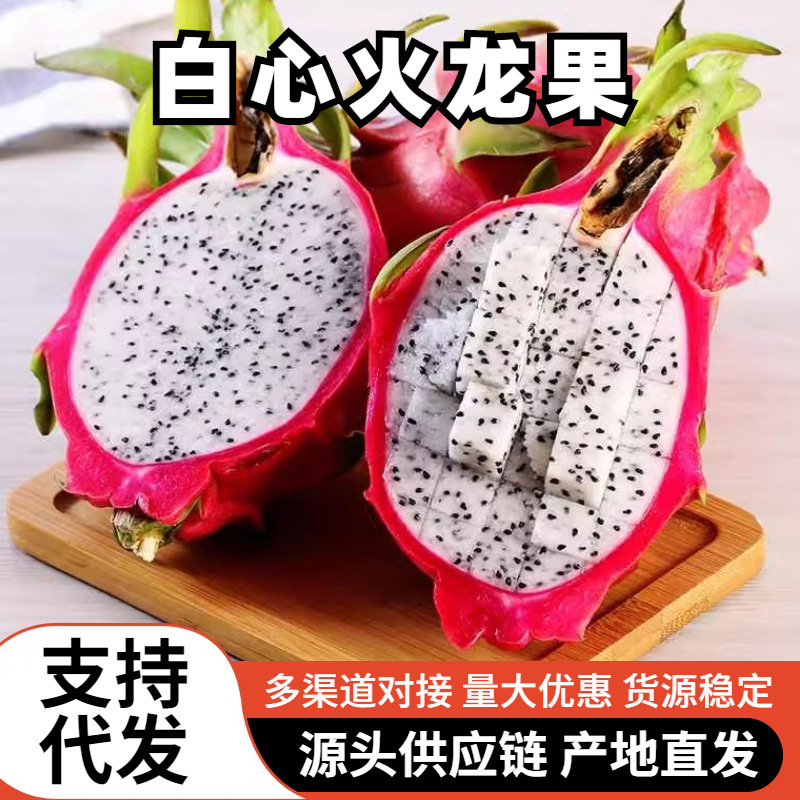 白心火龙果新鲜9斤当季越南进口热带水果白肉火龙果整箱包邮批发
