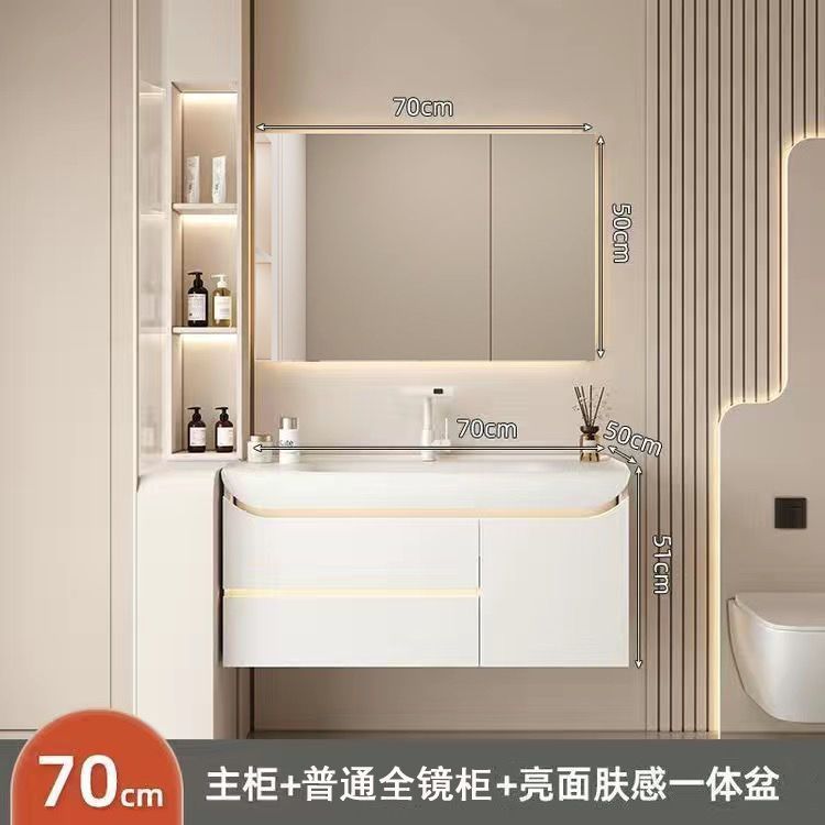 [일반수납 풀미러수납장]_도장도어패널 + 70CM 윤기있는 피부촉감