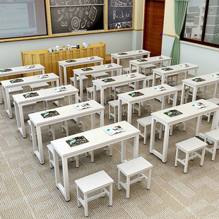 Student training table primary and secondary school students desks and chairs double-layer desks tutorial classes cram school with drawers desks and chairs manufacturers