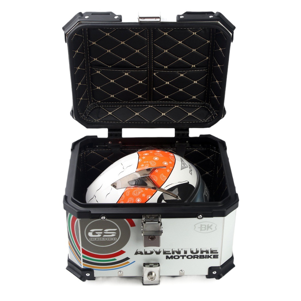 45L pegatinas de aleación de aluminio de la motocicleta de liberación rápida caja de almacenamiento de scooter tronco de becerro N ° 9 coche eléctrico tronco