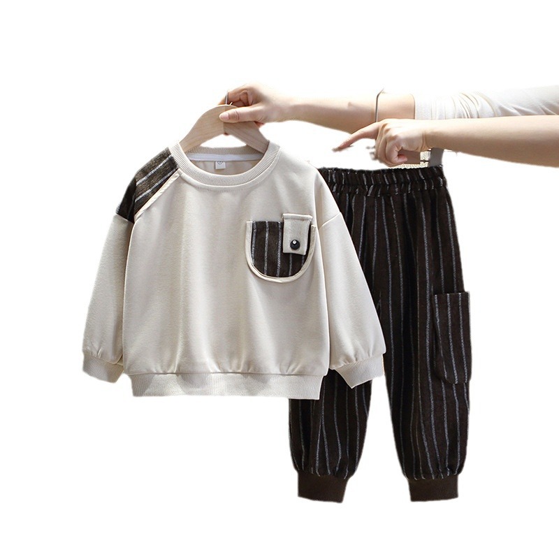 6130 traje de suéter de primavera para niños 2025 nueva marca de moda para niños de dos piezas de moda ropa de primavera y otoño para niños