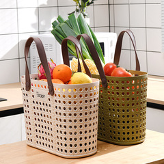 Aomate 野菜バスケット ポータブルバスケット プラスチック家庭用卵とフルーツバスケット 大型食料品ショッピングバスケット 屋外バスケット