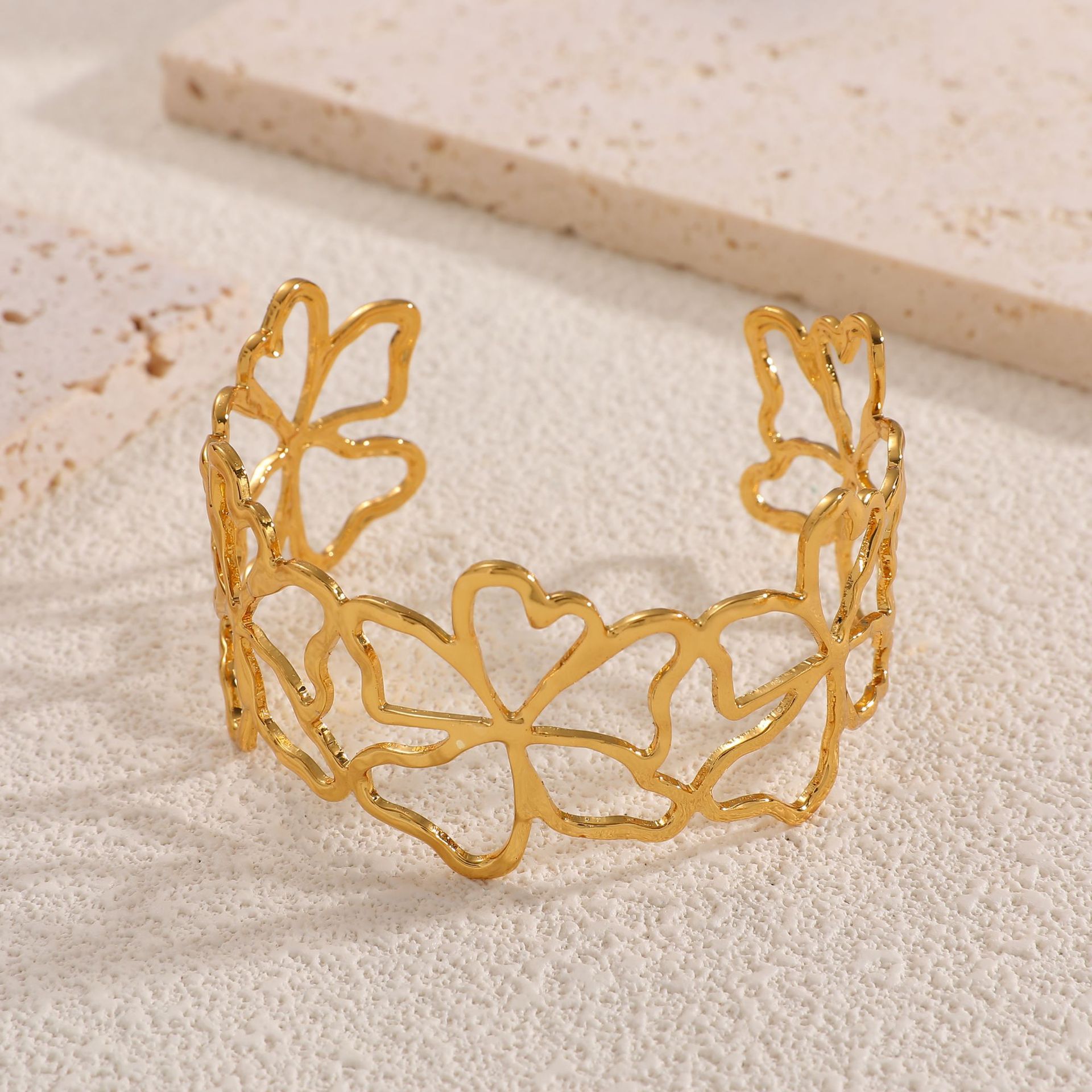 Europa y los Estados Unidos oro galvanizado imitación de frita abertura pulsera temperamento pulsera de moda transfronteriza lujo ligero alta sensación de joyas al por mayor