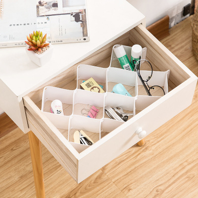 3124抽屉分隔板diy菱形收纳格自由组合收纳家用衣柜整理分隔片