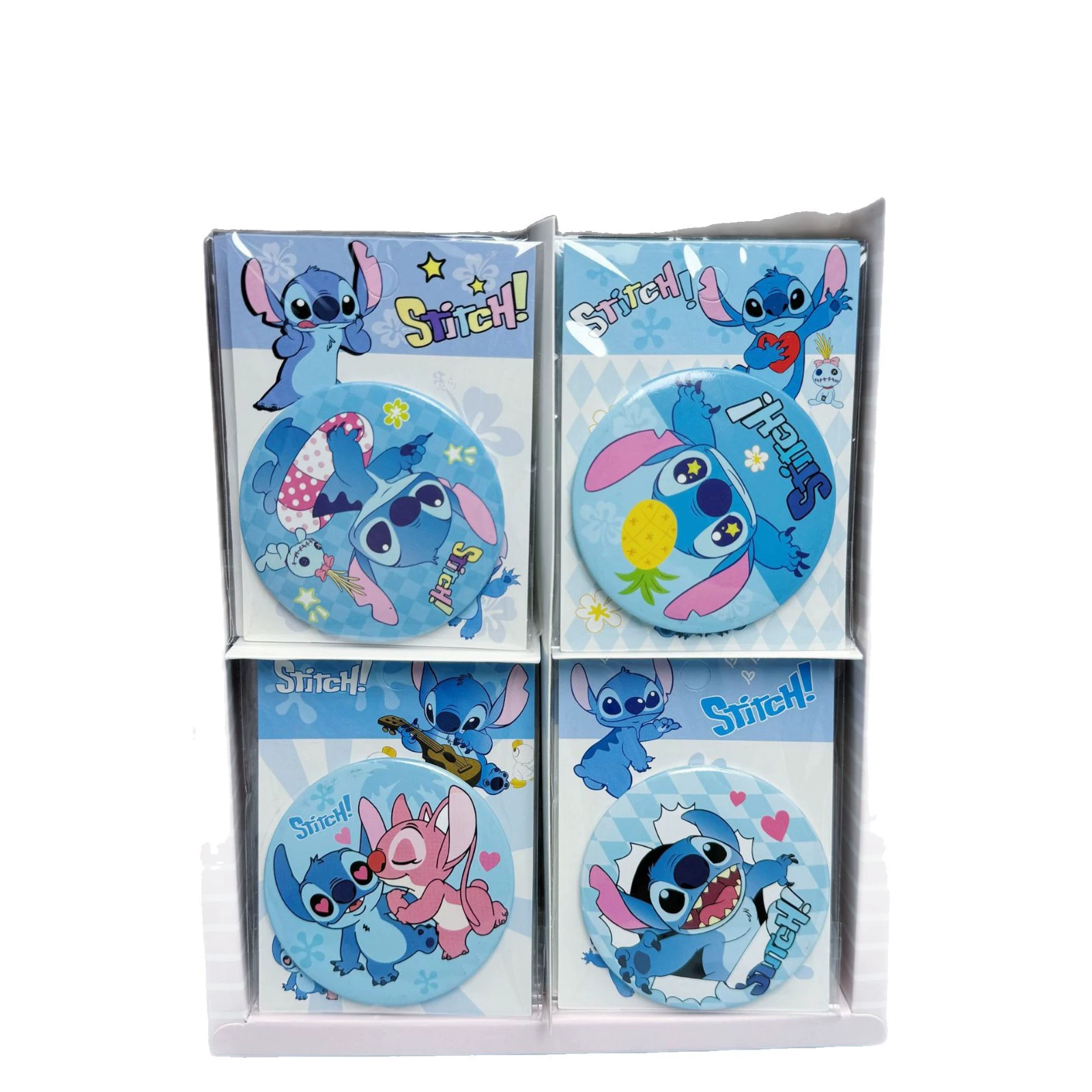 Мини-зеркальце Stitch в виде мультика, межзвёздная тема, портативное металлическое круглое зеркало