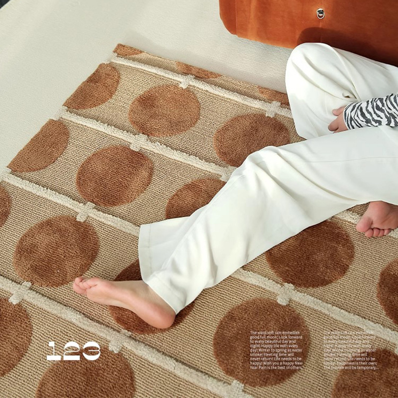 法式复古地毯中古客厅茶几毯垫卧室床边房间高级轻奢机织涤纶地垫