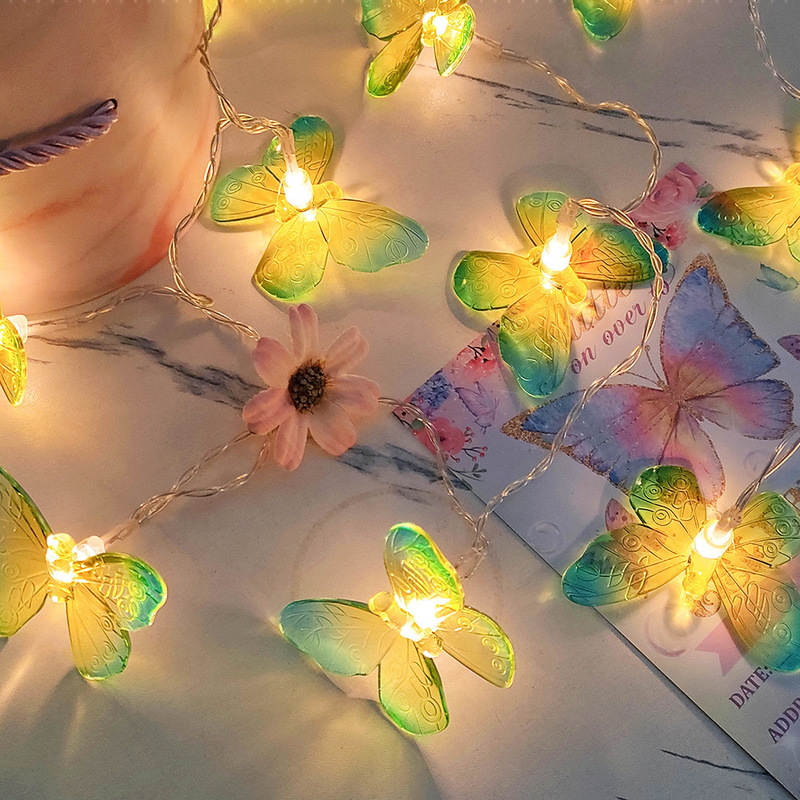 Cross-Border led solar Dragonfly butterfly light string summer outdoor courtyard lawn garden decorative lights Christmas lights