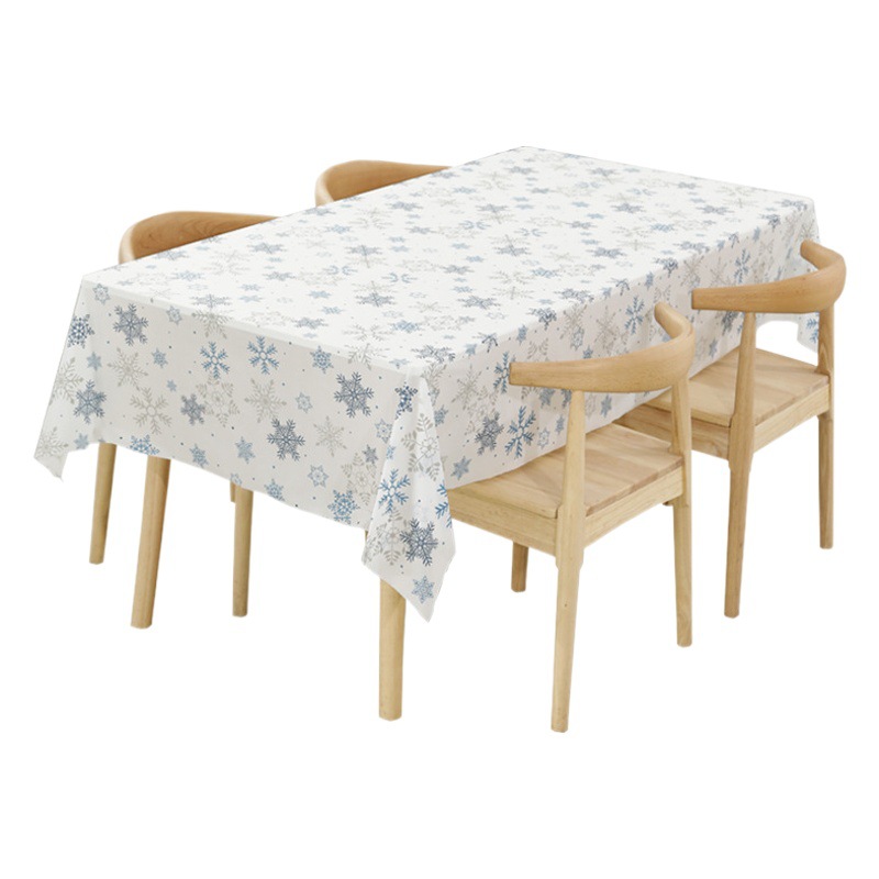 Amazon desechable vacaciones copo de nieve mantel transfronterizo impermeable de dibujos animados FIESTA DE Navidad embalaje independiente copo de nieve mantel