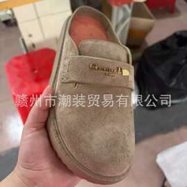 26早春新款D字母休闲勃肯鞋女厚底增高一脚蹬男款懒人鞋半拖鞋潮
