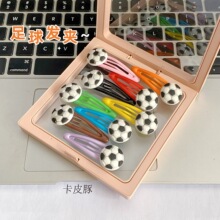 跨境儿童足球发夹美加墨世界杯水滴bb夹运动侧边刘海夹女生发饰品