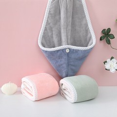 Coral velvet two-color hair drying cap double-layer thickening women's water-absorbent quick-drying hair towel for wiping hair reversible shower cap wholesale