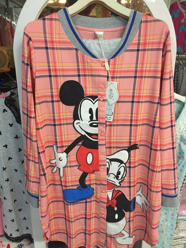 Red Fortune Ship Mickey Young Women's Spring, Autumn, and Winter Long-Sleeve Long-Pants Pajama Set Casual Homewear Knitted Cotton Versatile