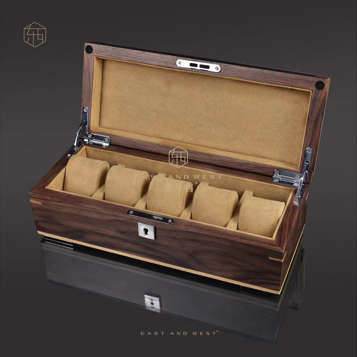 东与西 黑胡桃木制自动机械表盒手表收藏盒收纳盒手表箱WB821