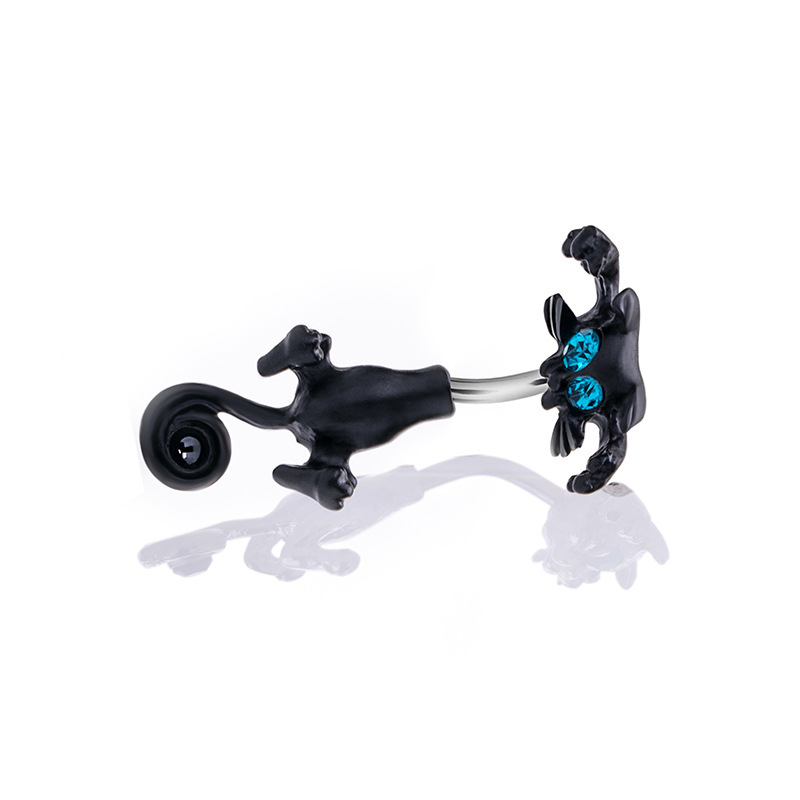 Fashion Cross-Border New Piercing Jewelry Stainless Steel Rhinestone Belly Button Ring Navel Stud High-End Light Luxury Simple Easy To Wear_voghion.com