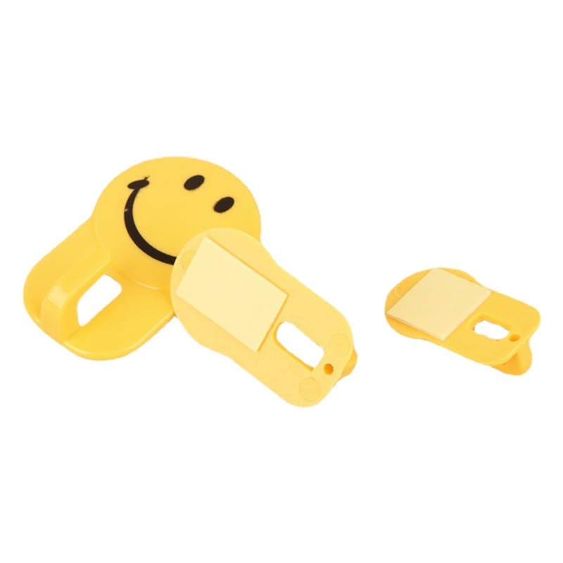 Gancho pegajoso de plástico gancho Smiley cara (3 Pack) ropa gancho cocina baño azulejo pequeño gancho de ropa gancho, colgante