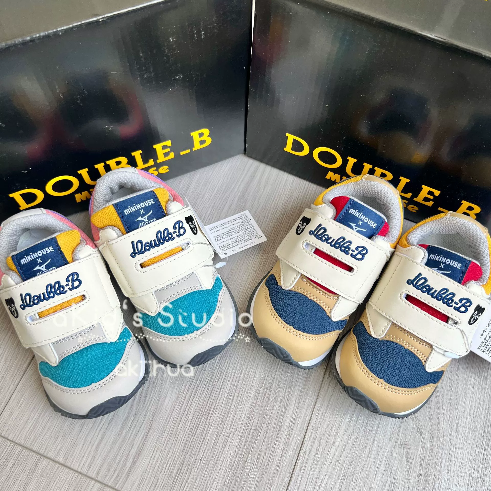 Японская одиночная внешняя детская обувь Miki черный медведь DB юань классический кооперативный цветной липучкой кроссовки дышащие кроссовки