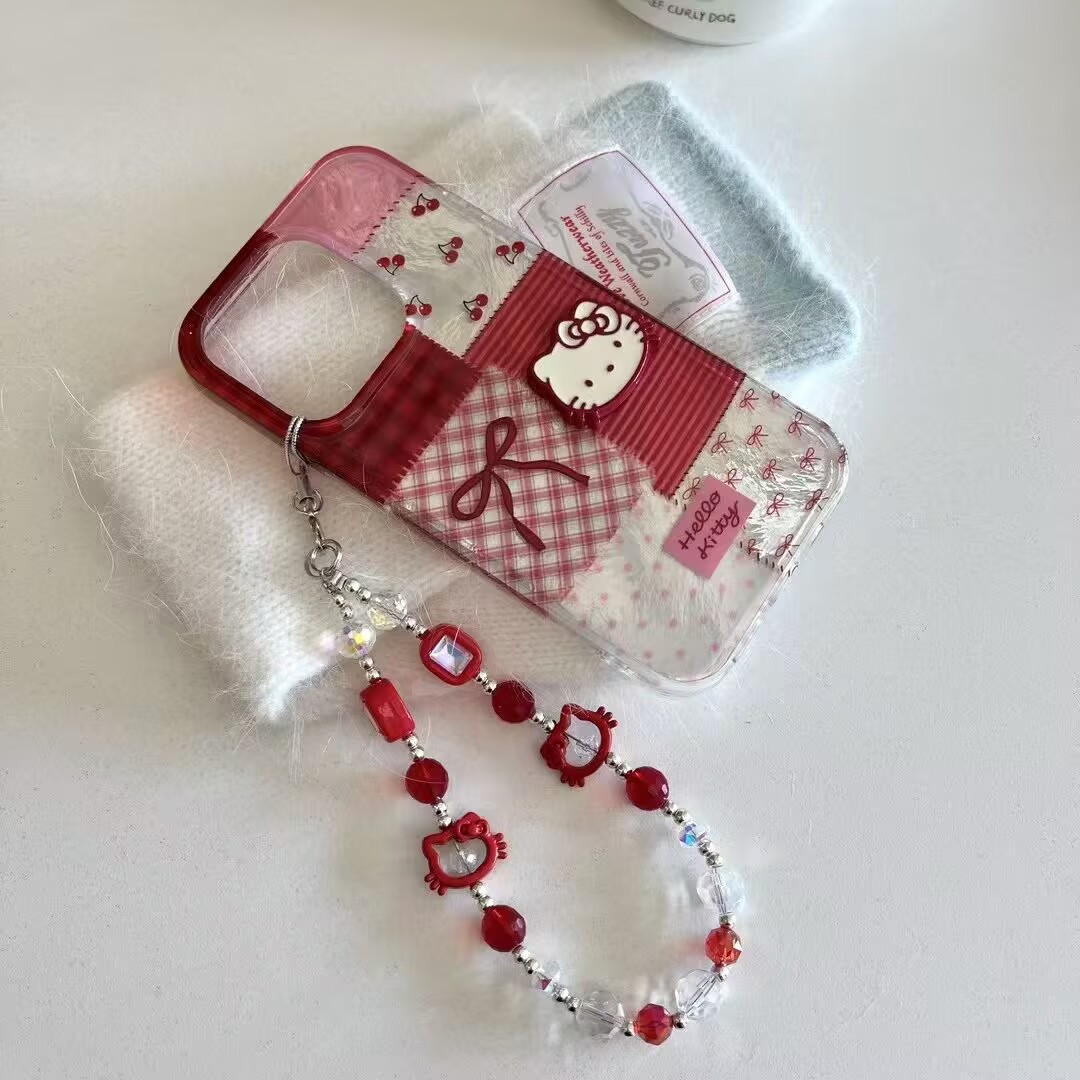 Chica ins pajarita kt para iPhone14 estéreo 16ProMax Apple 15 funda para teléfono móvil 13P femenino