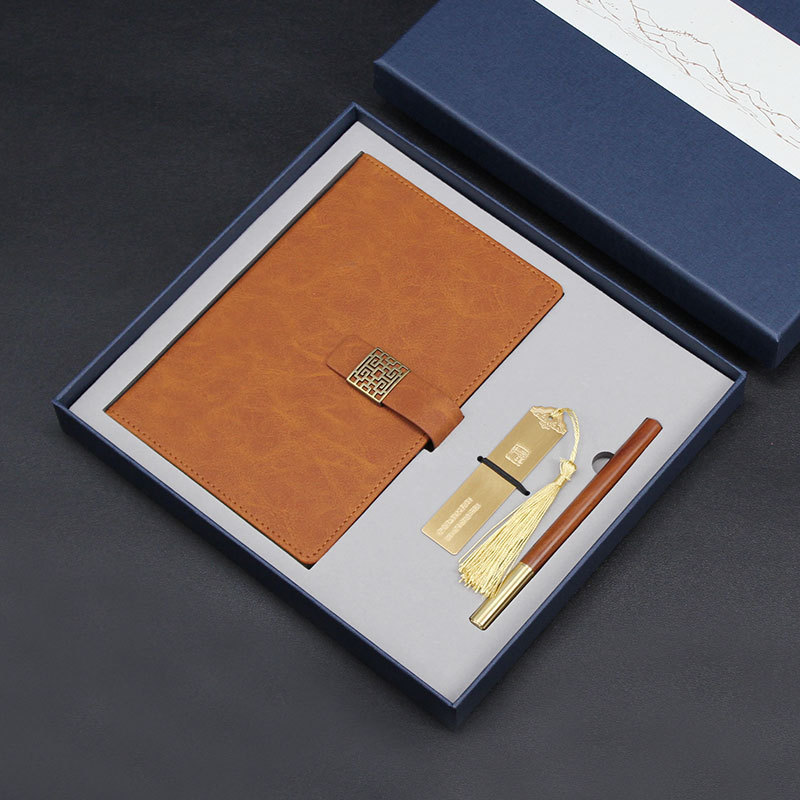 艺术文化气息铜书签礼盒教育机构广告纪念礼品套装可印logo送客户