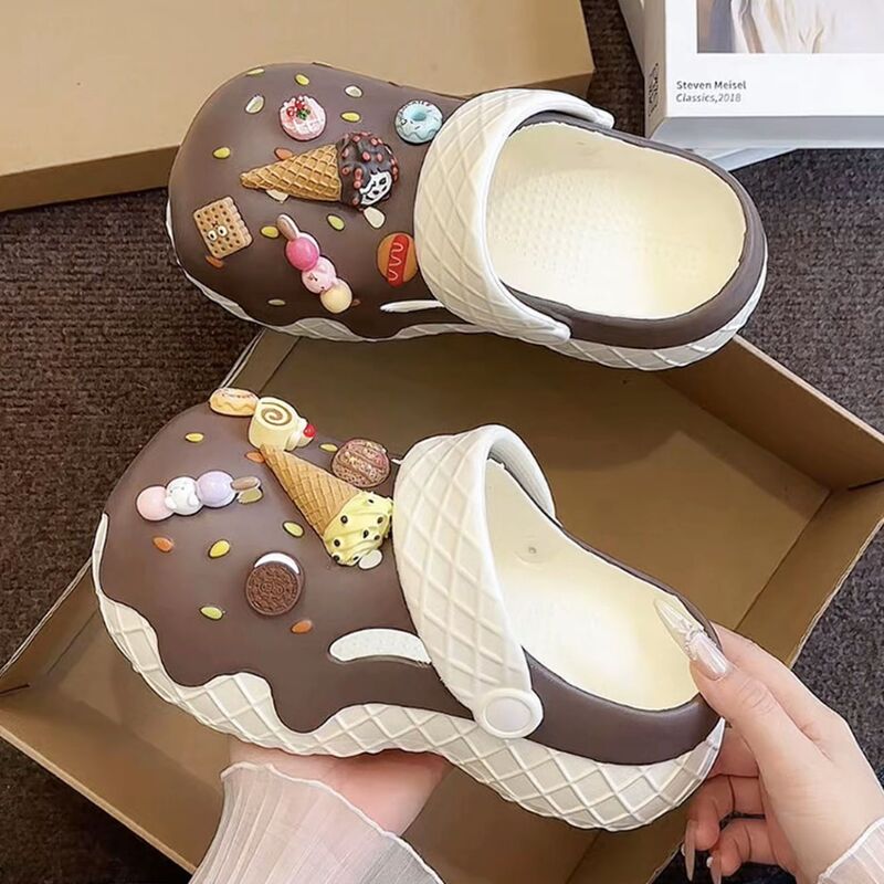 2026 New Model Ice Cream Clogs for Women, Cartoon Design, Suitable for Outdoor Wear, Beach Shoes, Soft Thick-Soled Sandals, Non-Slip and Comfortable 2026 New Model Ice Cream Clogs for Women, Cartoon Design, Suitable for Outdoor Wear, Beach Shoes, Soft Thick-Soled Sandals, Non-Slip and Comfortable