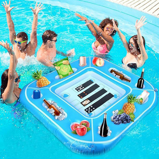 New Water Poker Table Inflatable Chess and Card Table Mahjong Table Swimming Pool Inflatable Floating Bed Inflatable Floating Ice Bar