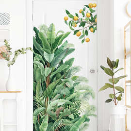清新绿植墙画沙发卧室背景装饰贴芭蕉树柠檬墙贴北欧贴画ZDB-2488