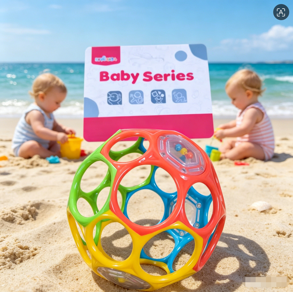 Maternal and infant-grade soft rubber ball, specially designed for babies, chewable toy for oral stage, baby grasping ball for educational early learning