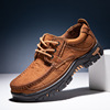 Men's summer breathable casual footwear for leather shoes, cowhide, plus size