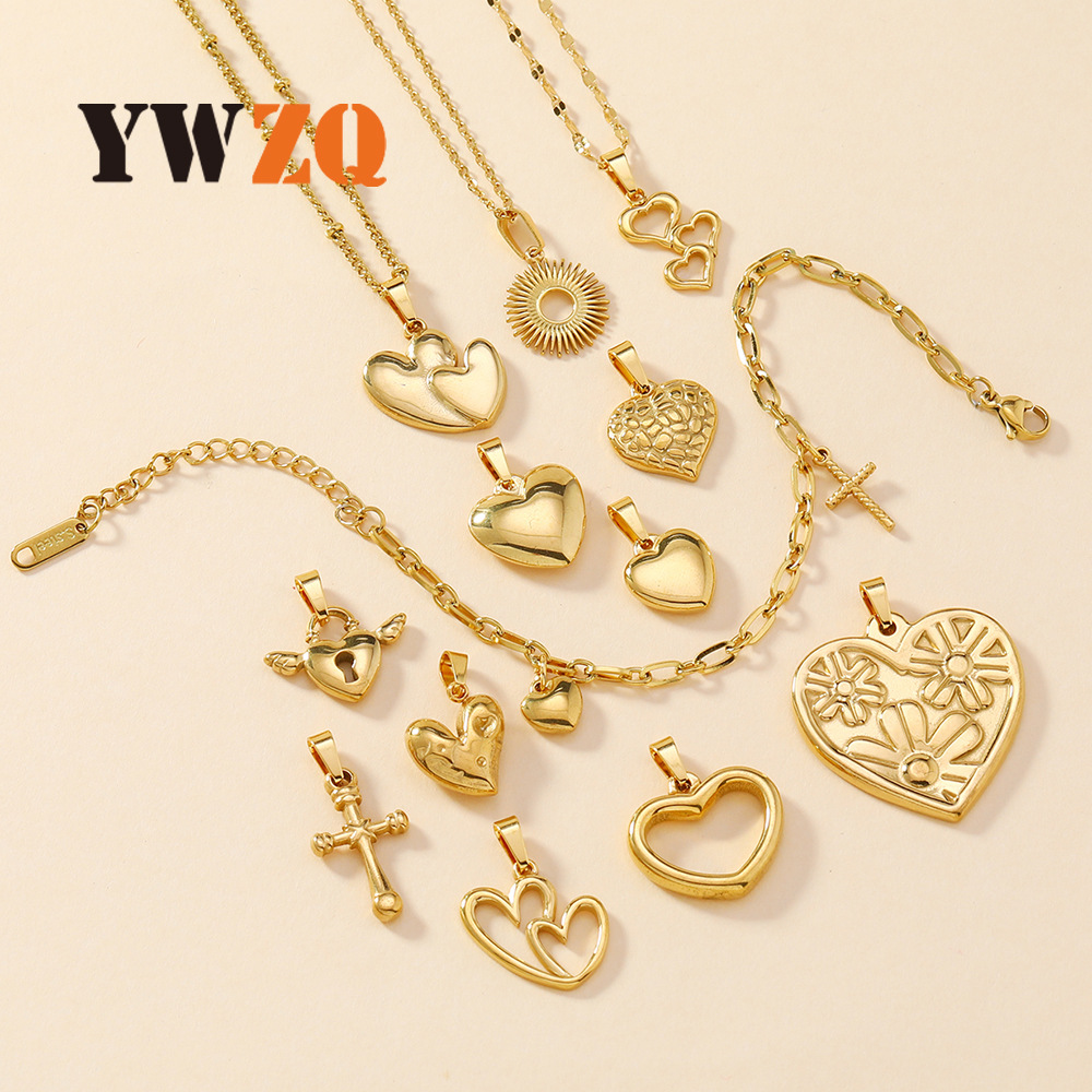 Colgante único transfronterizo de acero inoxidable fundición pulsera collar colgante amor cruz elemento diy accesorios