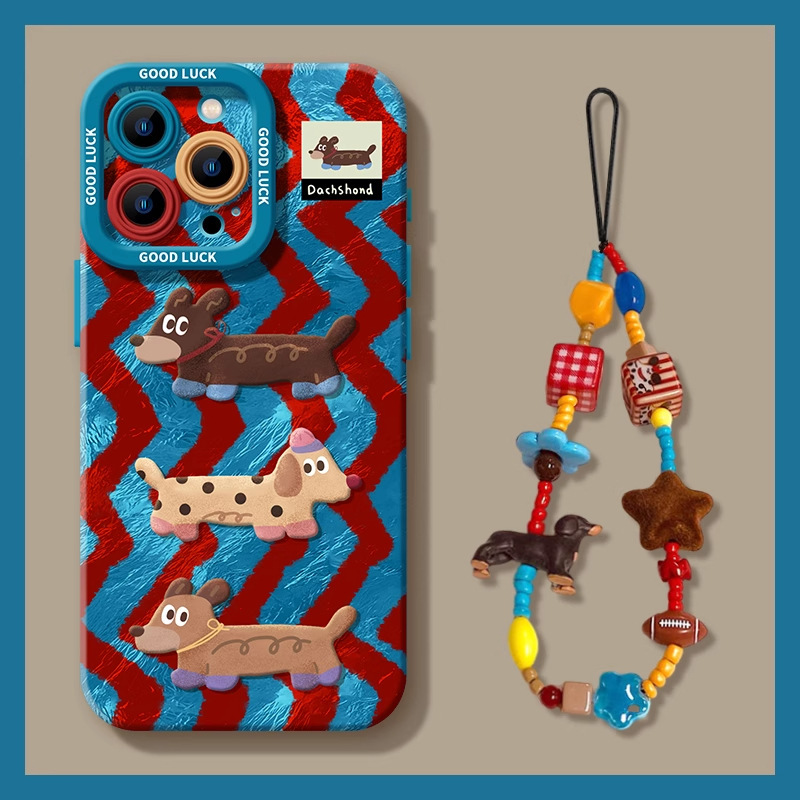 Dachshund Dog iPhone 17 Pro Max Soft Case 16 Air Cute 15 High-End Feel 14 with Lanyard 13 Phone Case