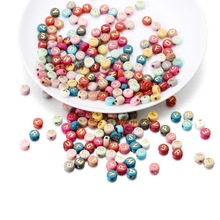 100个随机混26英文字母珠孔径1.5mm圆形珠子diY串珠隔珠间隔珠散