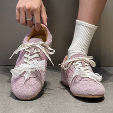 夏季新款德训鞋男户外通勤休闲潮款徒步平底鞋46109黄色 紫色-J