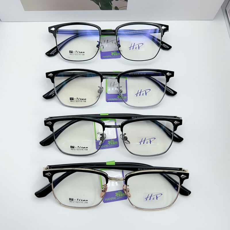 Men's Business TR90 Clip Eyebrow Rack All-match Square-style Handsome Alloy Eyebrow Rack for Short-sighted Eye Frame Men's Business TR90 Clip Eyebrow Rack All-match Square-style Handsome Alloy Eyebrow Rack for Short-sighted Eye Frame
