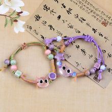 手工编织可爱陶瓷手链新中式小清新手绳男女文艺眼睛猫编绳批发