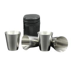 Supply 1 ounce stainless steel thick outdoor portable flask with zipper cup cover, flask set