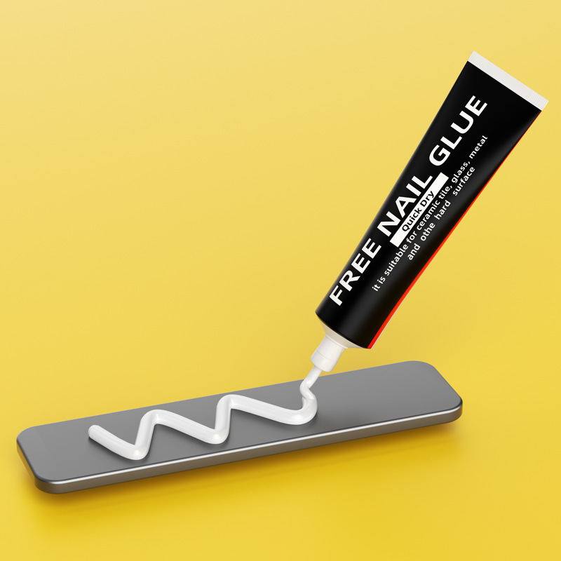 Glue nail-free glue strong glue wall tile glass special metal storage rack punch-free white milk small support quick-drying