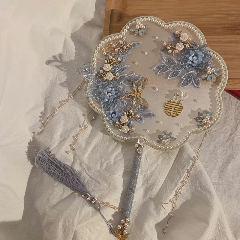 Genuine blue double-sided materials set for bride, Chinese style