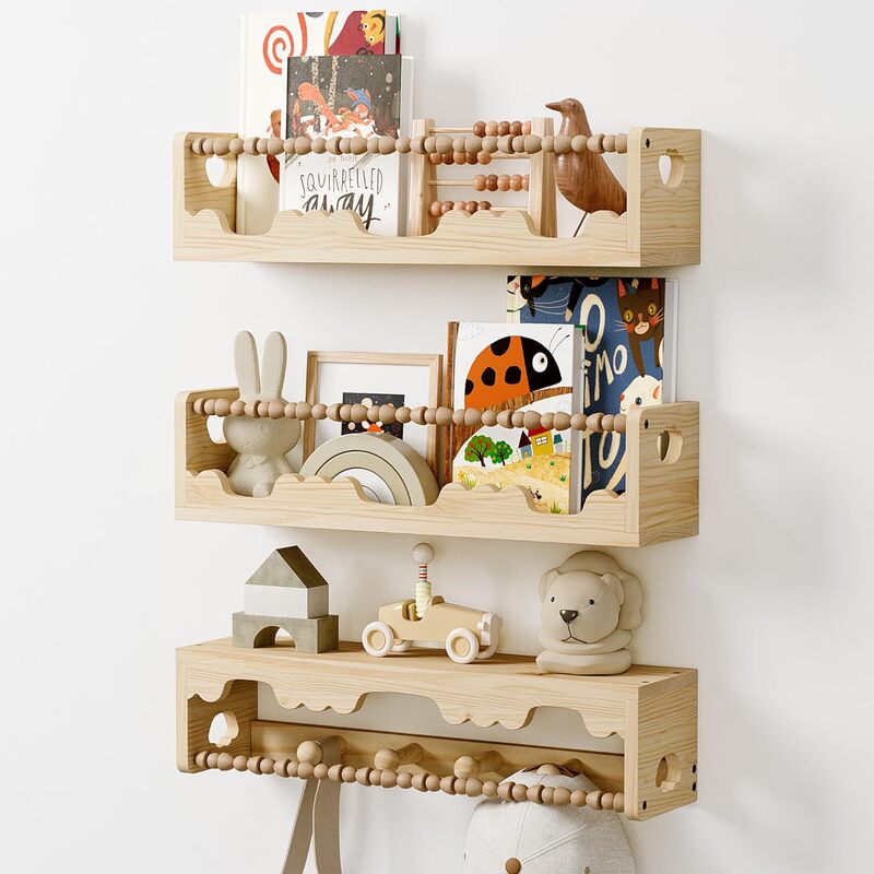 Wall Mounted Floating Bookshelf with Hooks Perfect for Living Room Kitchen Study and Bedroom Decor Wall Mounted Floating Bookshelf with Hooks Perfect for Living Room Kitchen Study and Bedroom Decor