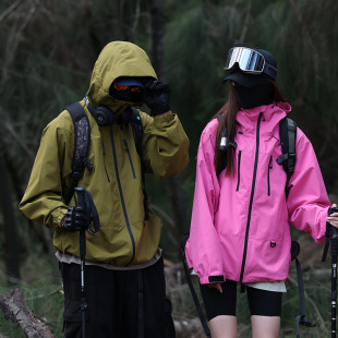 Lucky Deer couple's mountain outdoor protective windbreaker jacket waterproof fashion hooded mountaineering single-layer jacket
