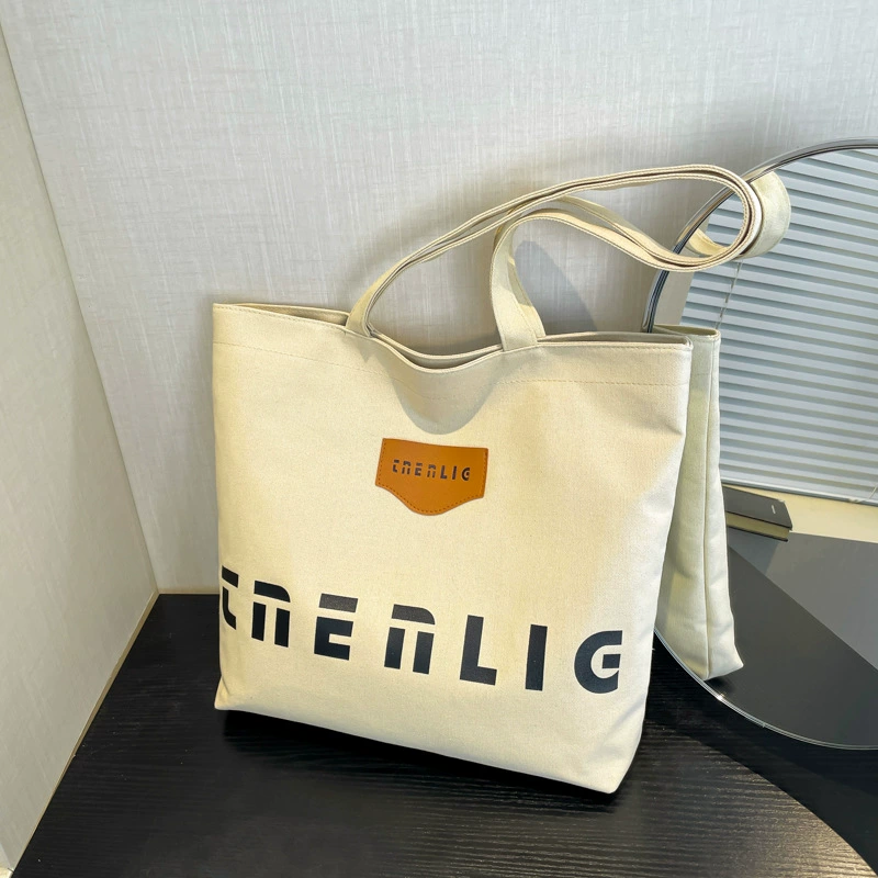 Shopping bag, capacious linen bag, one-shoulder bag